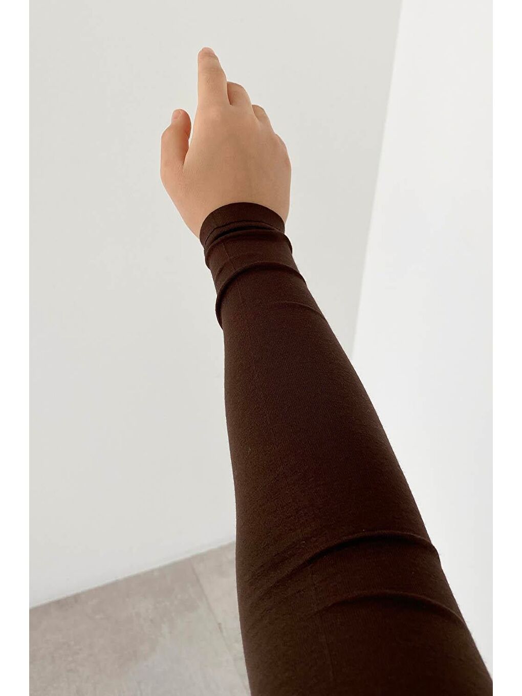 Kahverengi Yarım Balıkçı Yaka Düz Renk Body Çikolata Kahve-3