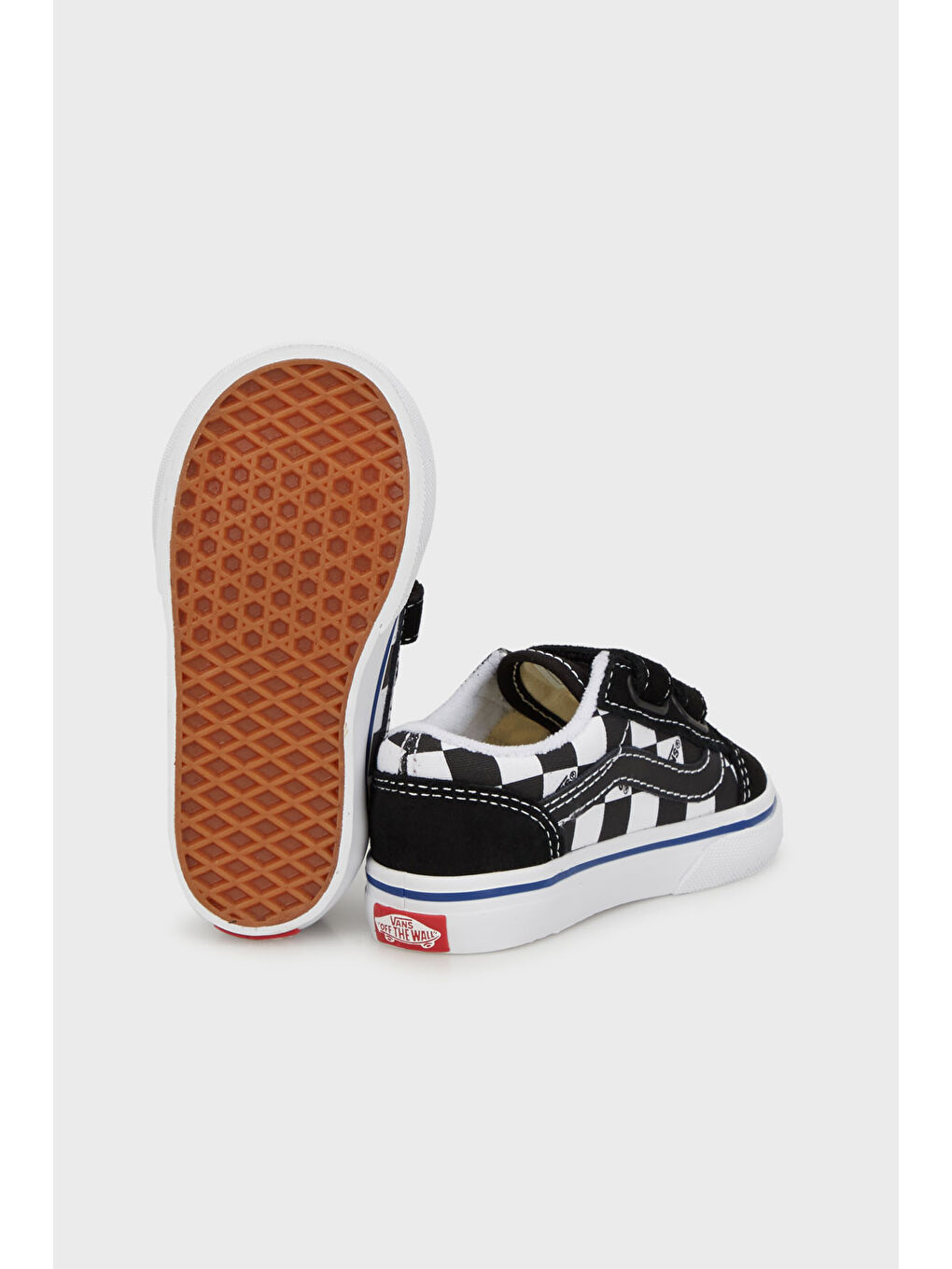 Siyah Old Skool V Kareli Cırt Cırtlı Kanvas Sneaker Ayakkabı VN0009RCBZW1-3