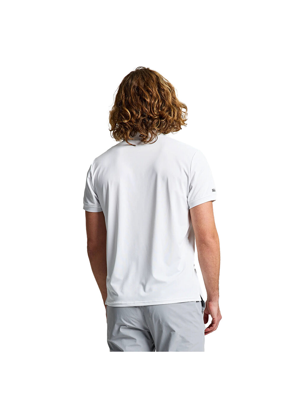 Tech Pique Polo Ls Erkek Beyaz Tişört-3