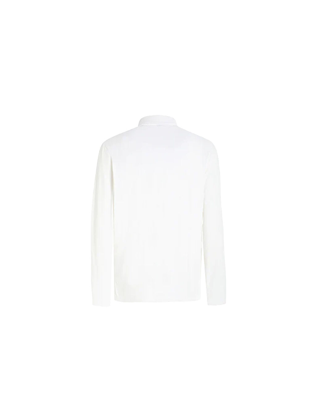 Tech Pique Polo Ls Erkek Beyaz Tişört-5