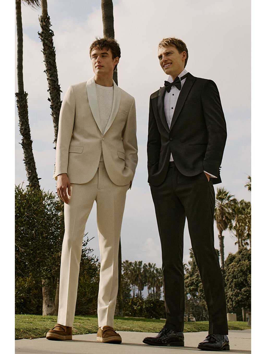 Erkek Ekru Slim Fit Dar Kesim Çıkma Şal Yaka Kapak Cepli Damatlık Smokin Takım-8