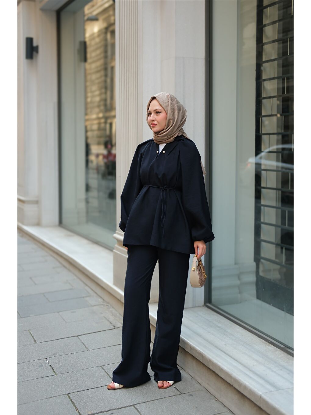 Kadın Olivia İncili Takım Lacivert-1