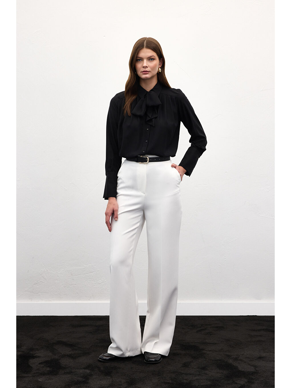 Cepli Klasik Pantolon - Ekru-2