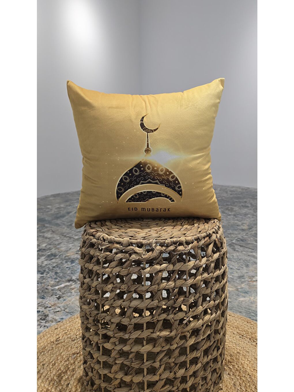 ASDIVA Sari Ramazan Temalı Dekoratif Kırlent Kılıfı 43x43 cm