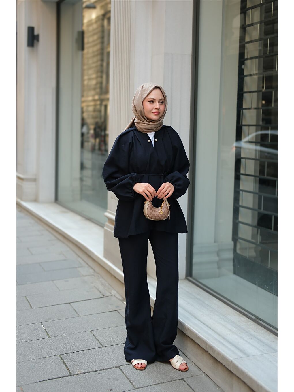 Kadın Olivia İncili Takım Lacivert-2