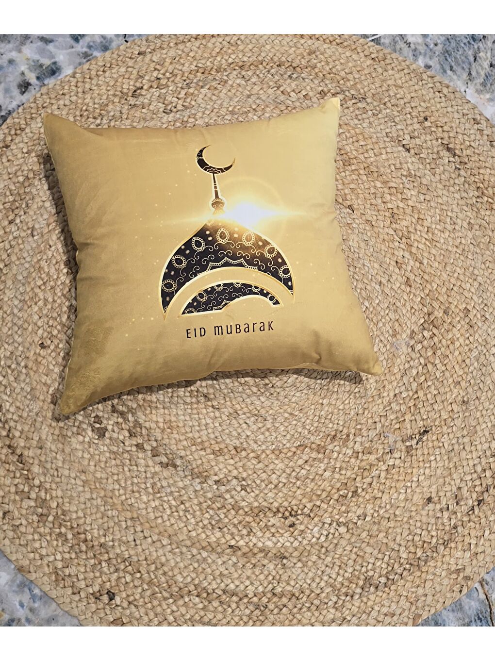 ASDIVA Sari Ramazan Temalı Dekoratif Kırlent Kılıfı 43x43 cm - 1