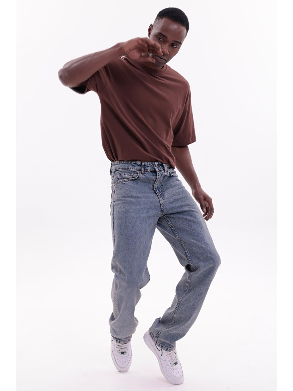 Mavi Erkek Baggy Bol Kesim Jean Pantolon-3