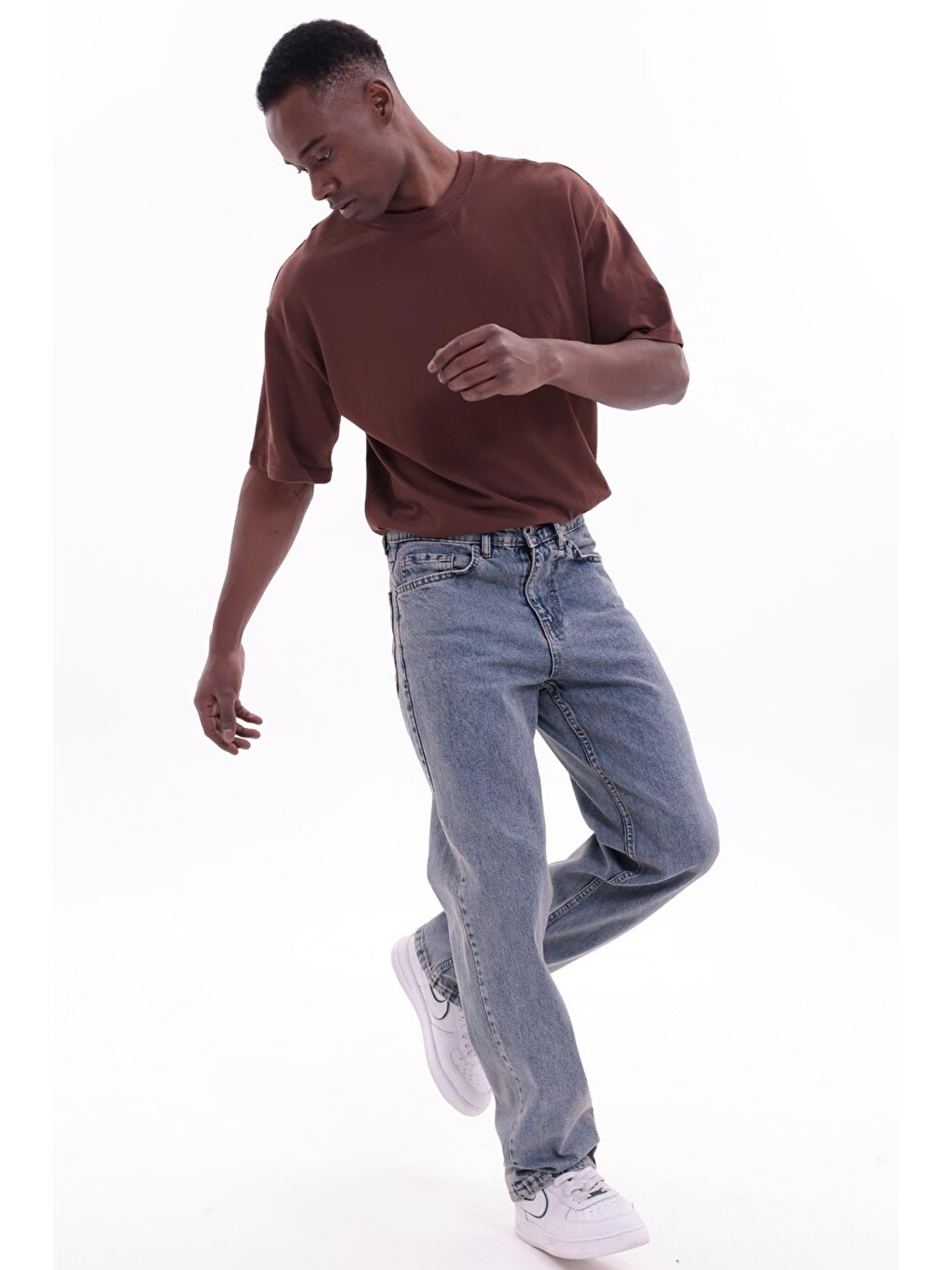 Mavi Erkek Baggy Bol Kesim Jean Pantolon-4