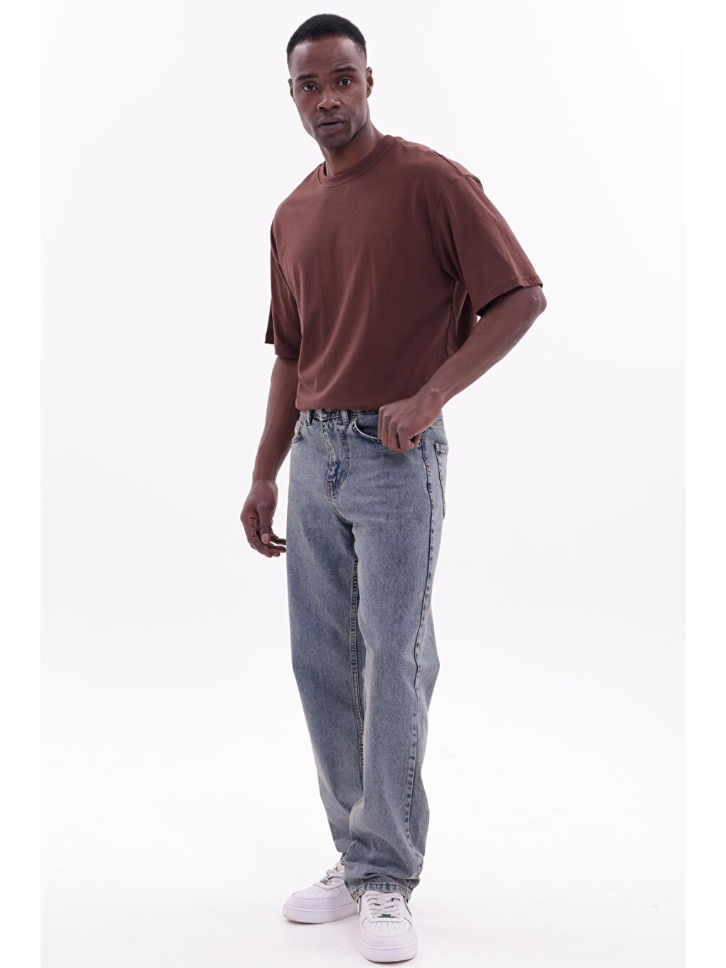 Mavi Erkek Baggy Bol Kesim Jean Pantolon-5