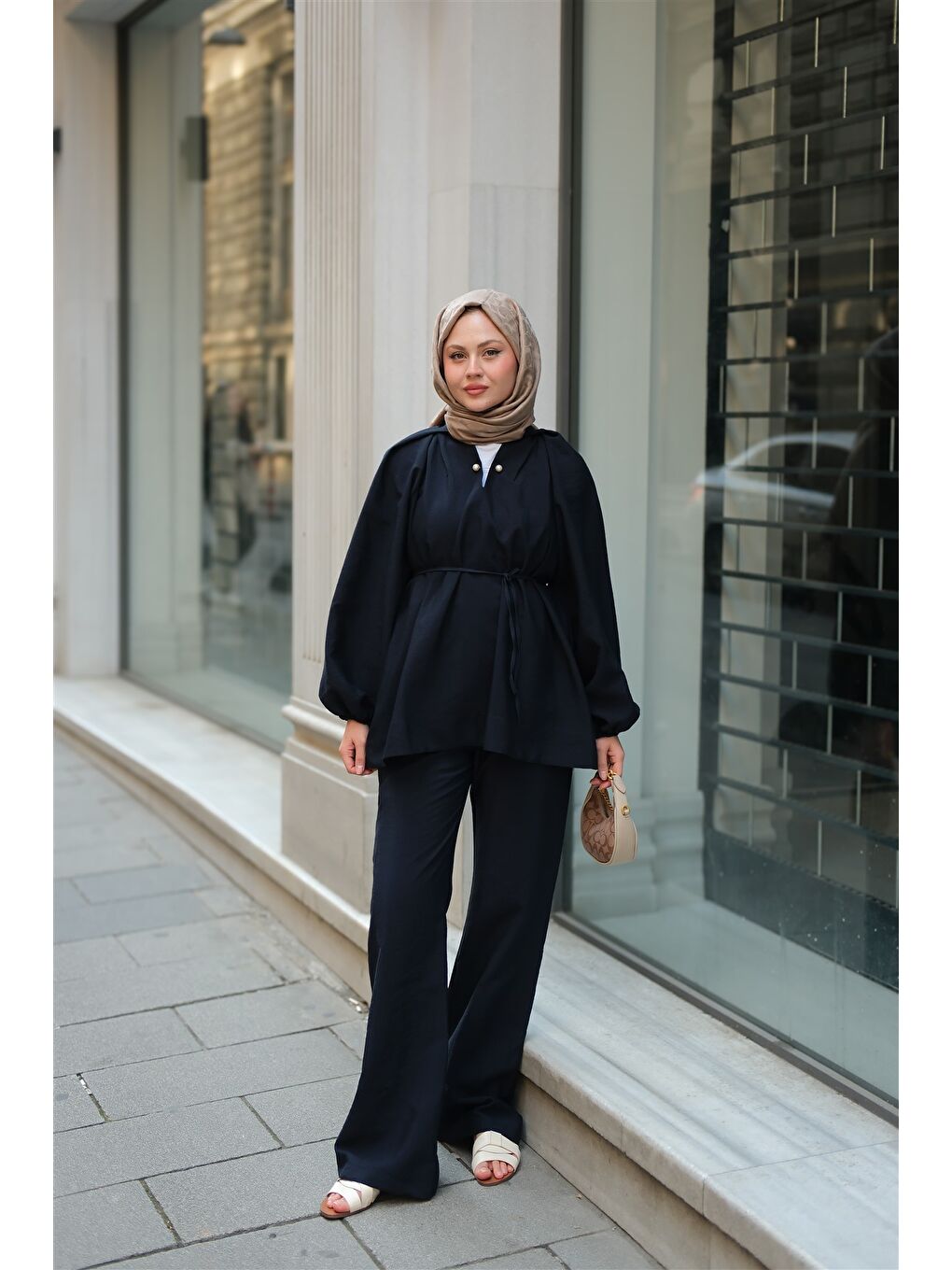 Kadın Olivia İncili Takım Lacivert-4