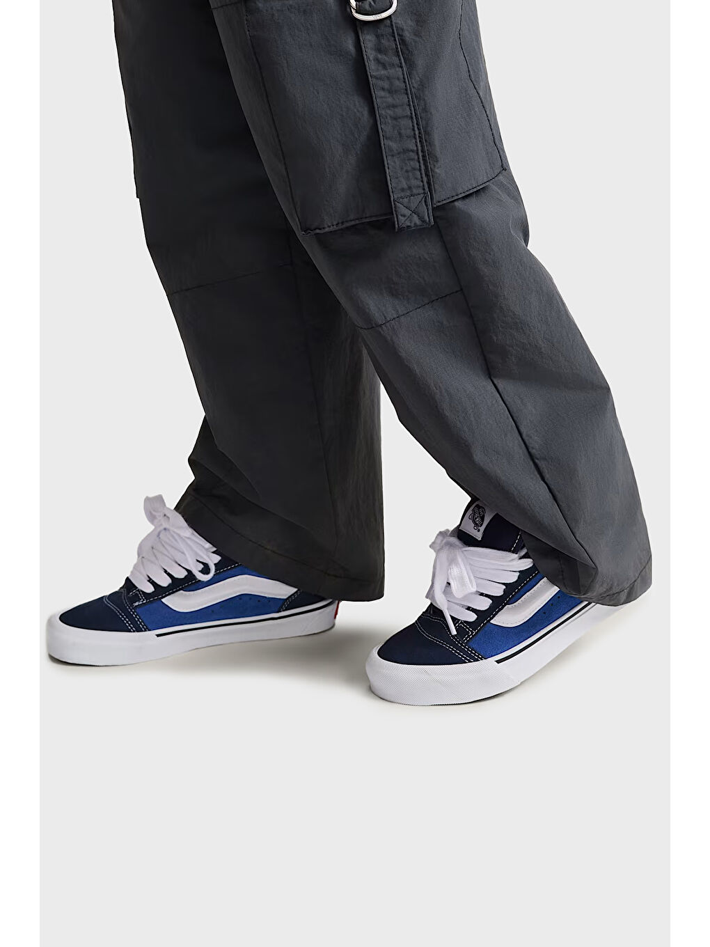 Lacivert Knu Skool Logolu Süet Sneaker Ayakkabı VN0009QCNWD1-1