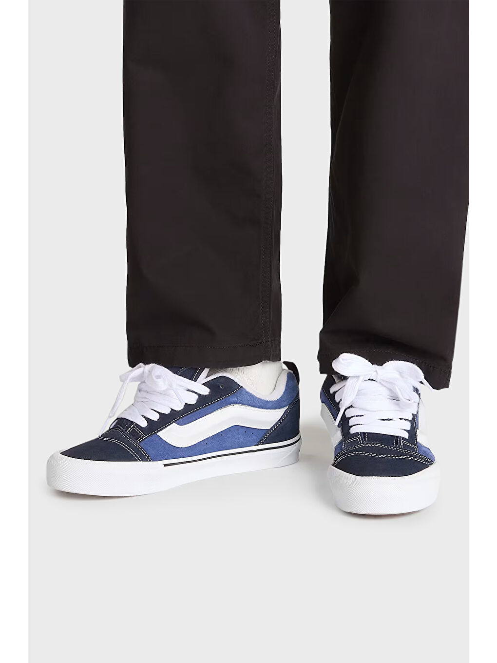 Lacivert Knu Skool Logolu Süet Sneaker Ayakkabı VN0009QCNWD1-3