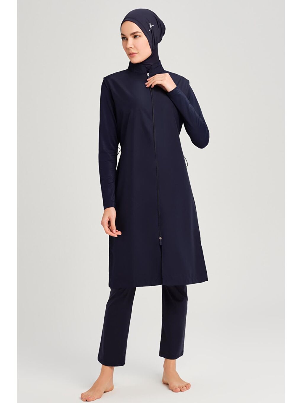 Lacivert Jileli Tam Tesettür Mayo Üstü 6025-1