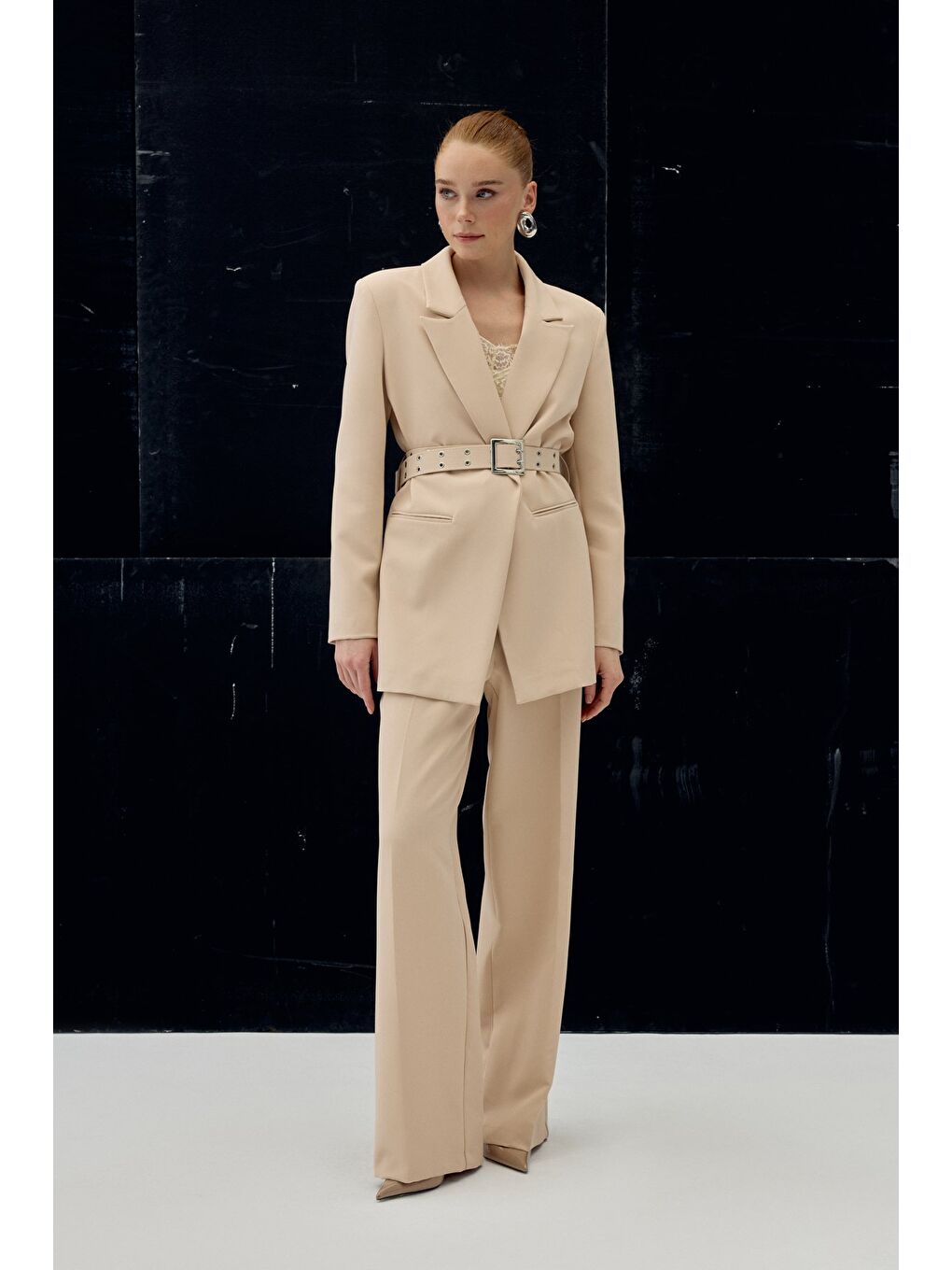 Cepli Klasik Pantolon - Bej-1