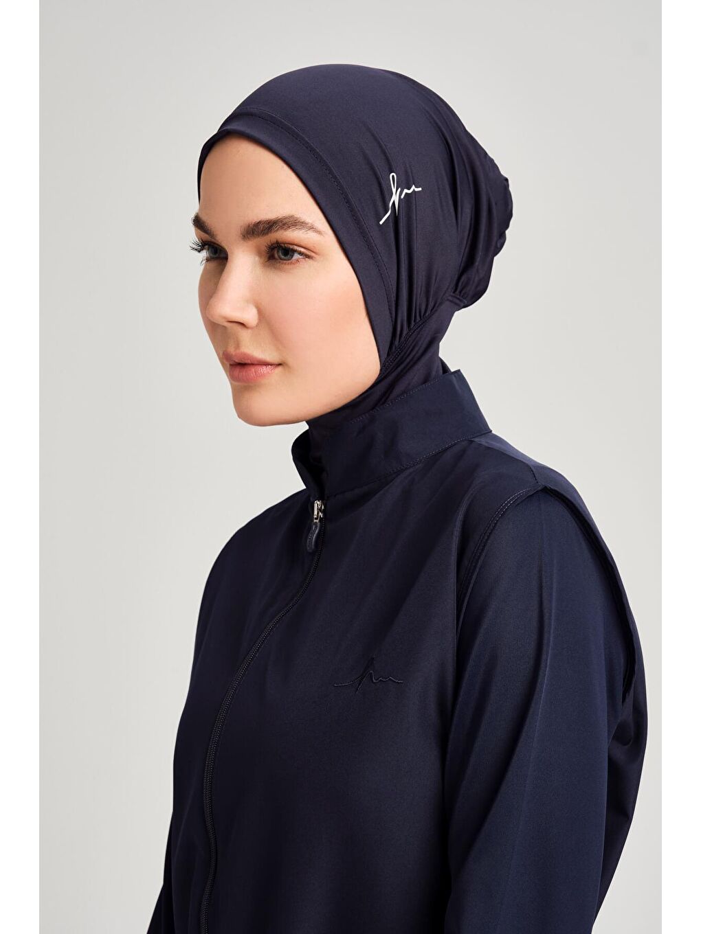 Lacivert Jileli Tam Tesettür Mayo Üstü 6025-4