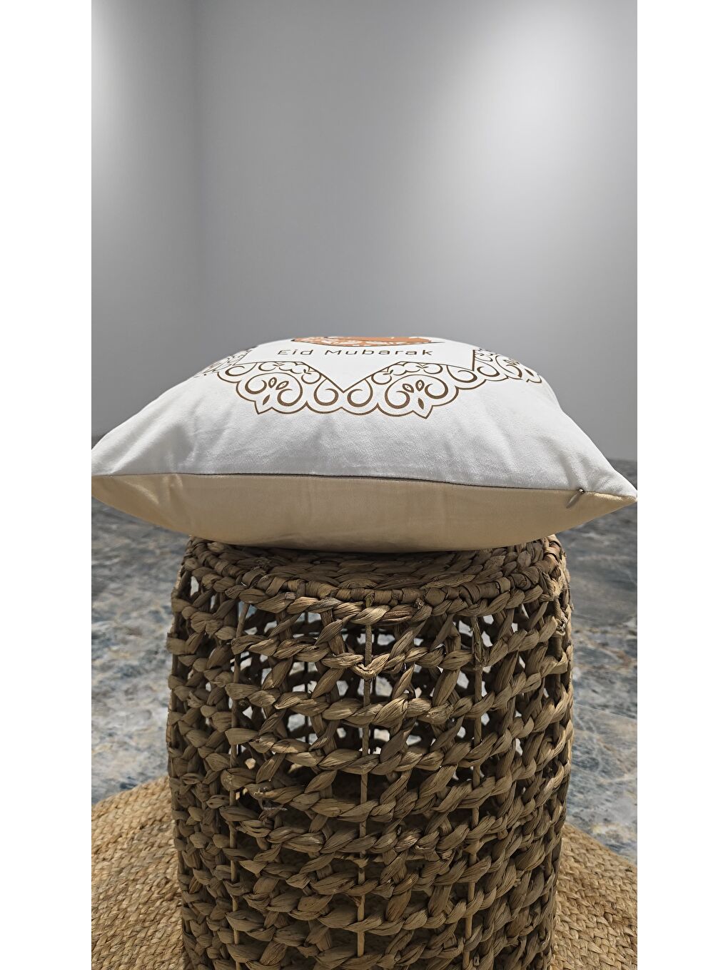 Beyaz Ramazan Temalı Dekoratif Kırlent Kılıfı 43x43 cm-4