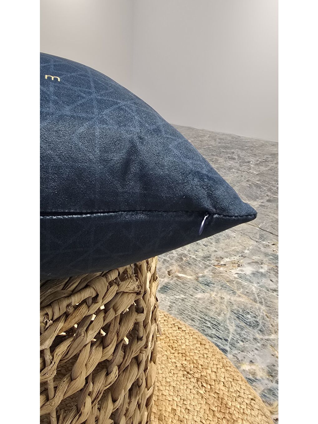 Mavi Ramazan Temalı Dekoratif Kırlent Kılıfı 43x43 cm-4