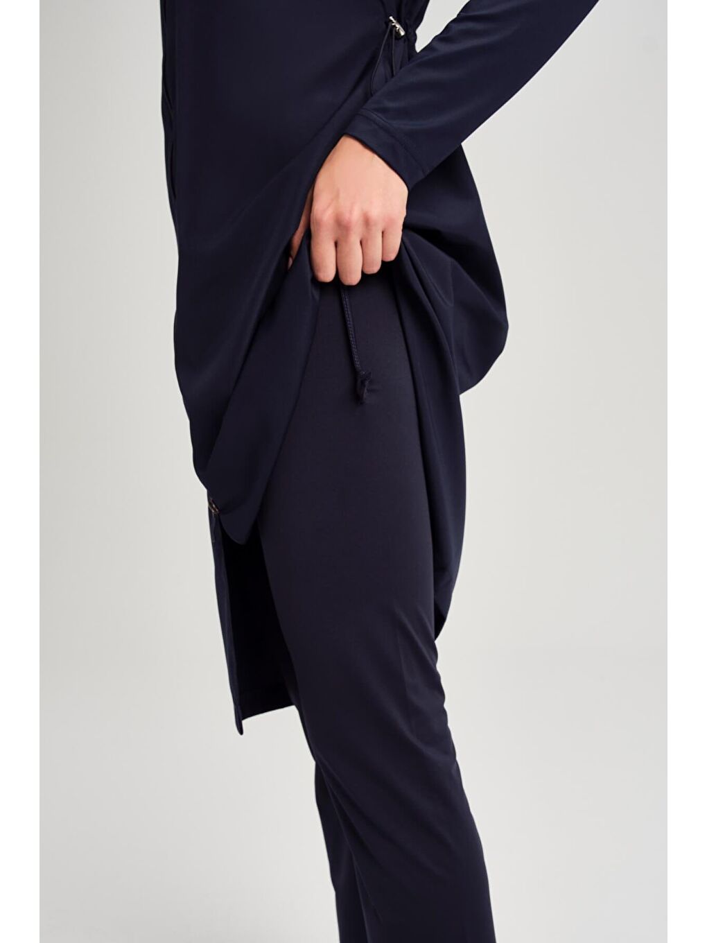 Lacivert Jileli Tam Tesettür Mayo Üstü 6025-5