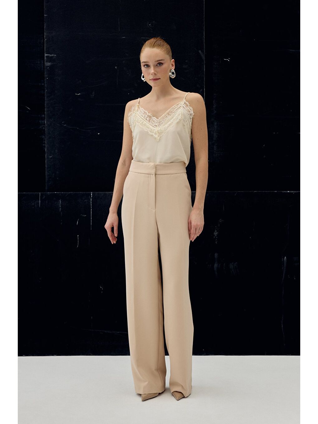 Cepli Klasik Pantolon - Bej-4