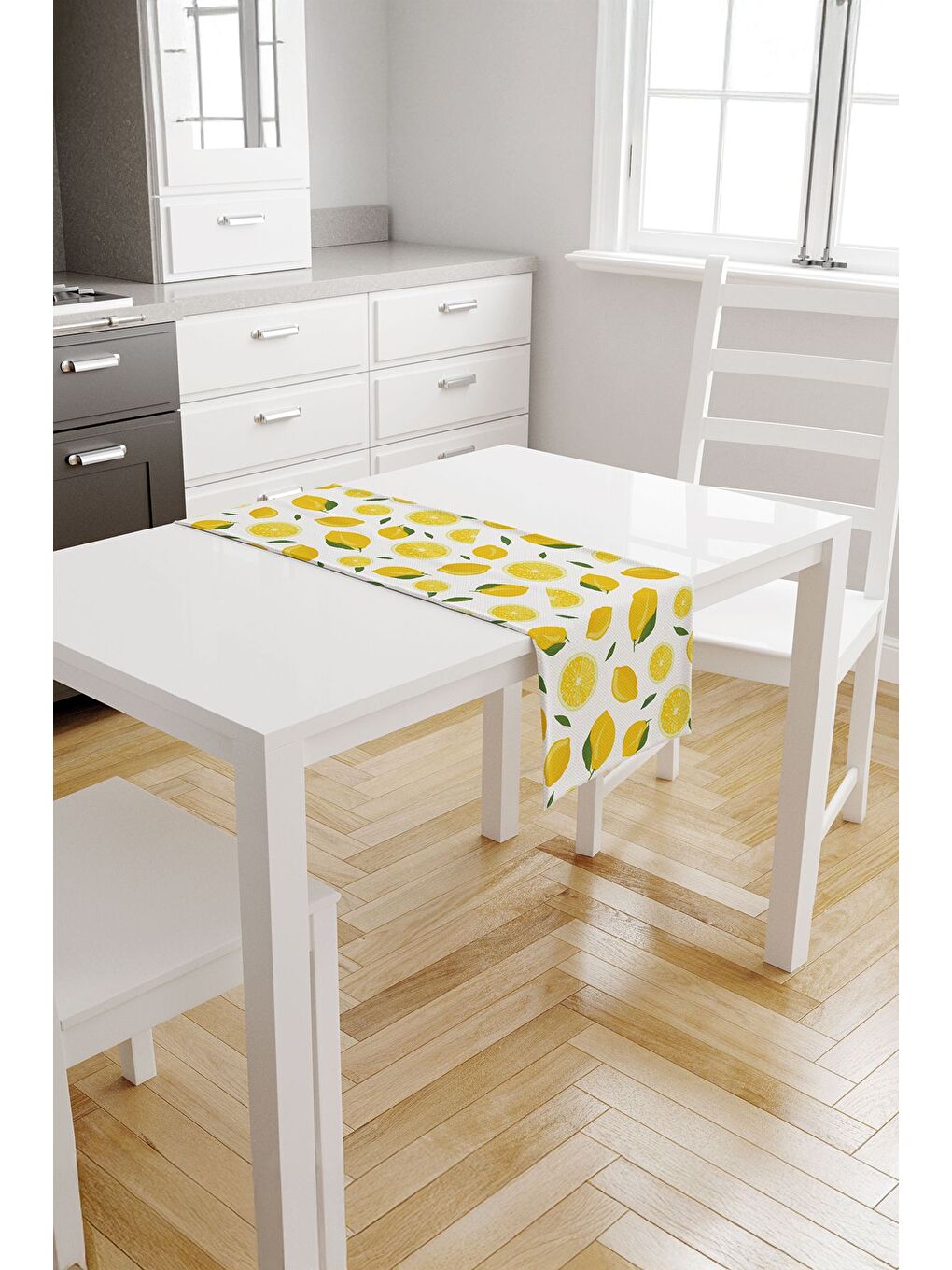 Limora Yeşil Yaprağında Limon Desenli Runner – Sarı/Yeşil/Beyaz  40x140 cm-1