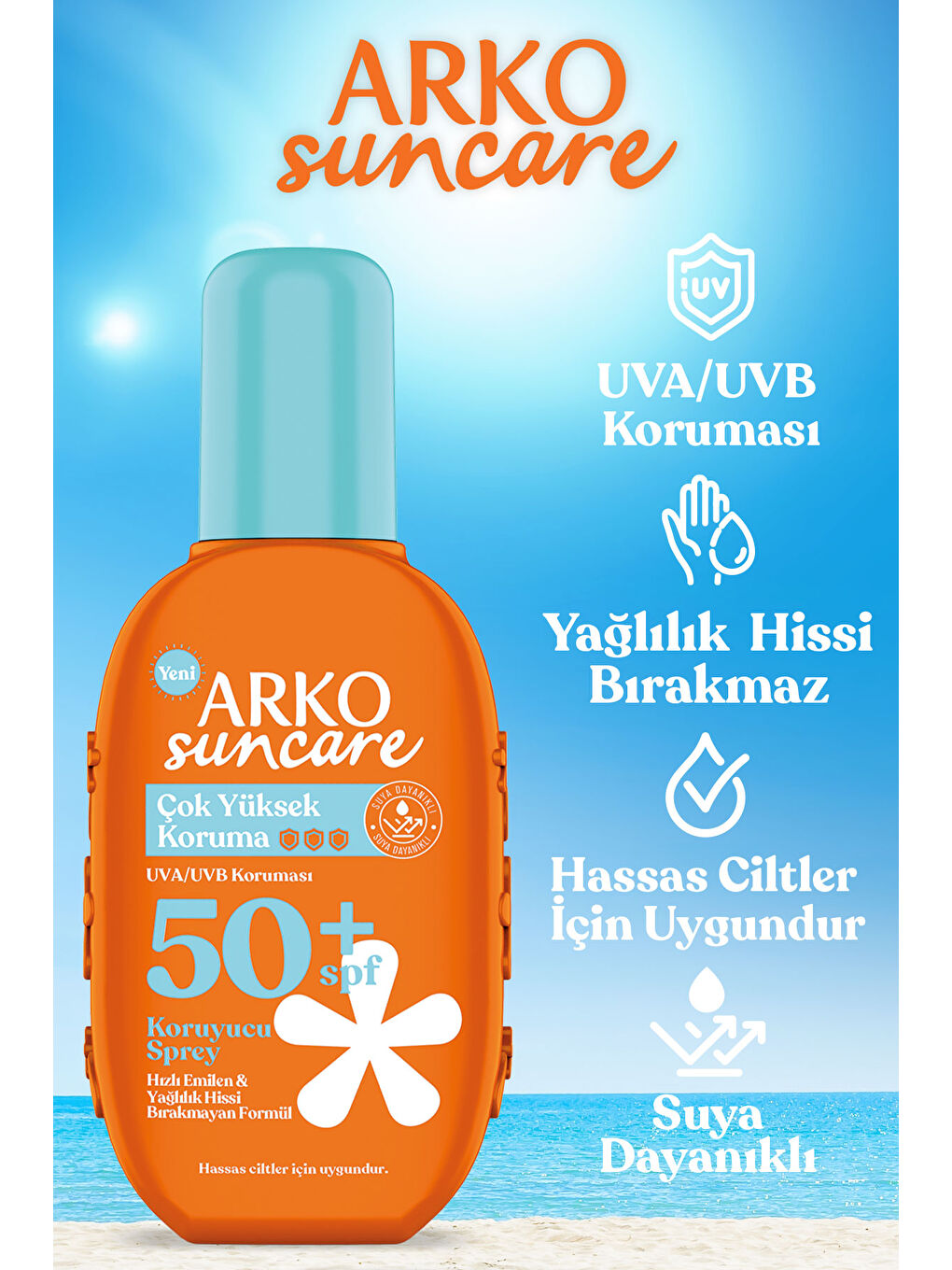 Arko Beyaz Spf50+ Vücut Güneş Kremi 200 Ml & Spf50+ Çocuk Bebek Güneş Kremi 200 ml Çanta Hediyeli İkili Set - 2