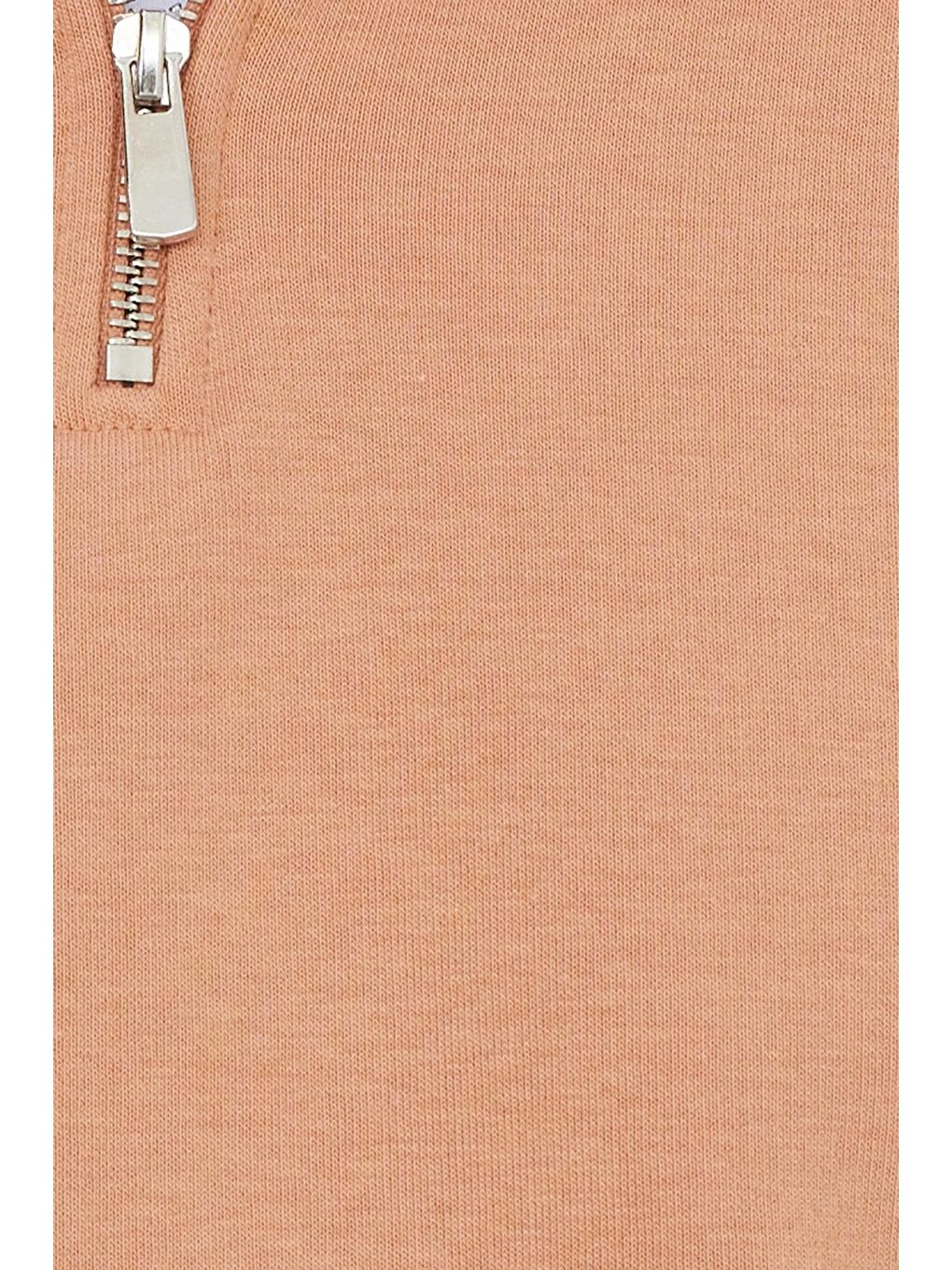 Pembe Unisex Relax Fit Rahat Kesim Pamuklu İçi Polarlı Yarım Fermuarlı Yavruağzı Dik Yaka Sweatshirt-5