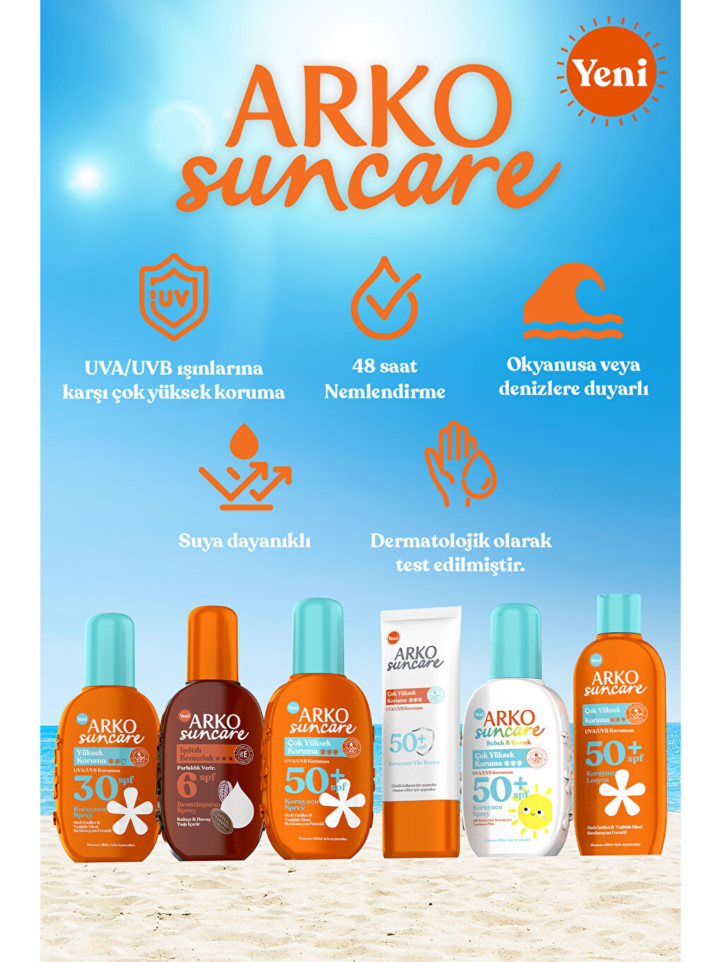 Arko Beyaz Spf50+ Vücut Güneş Kremi 200 Ml & Spf50+ Çocuk Bebek Güneş Kremi 200 ml Çanta Hediyeli İkili Set - 4