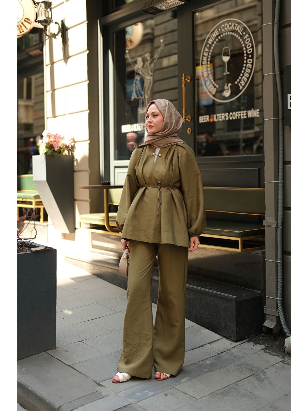 Kadın Olivia İncili Takım Fıstık Yeşil-4