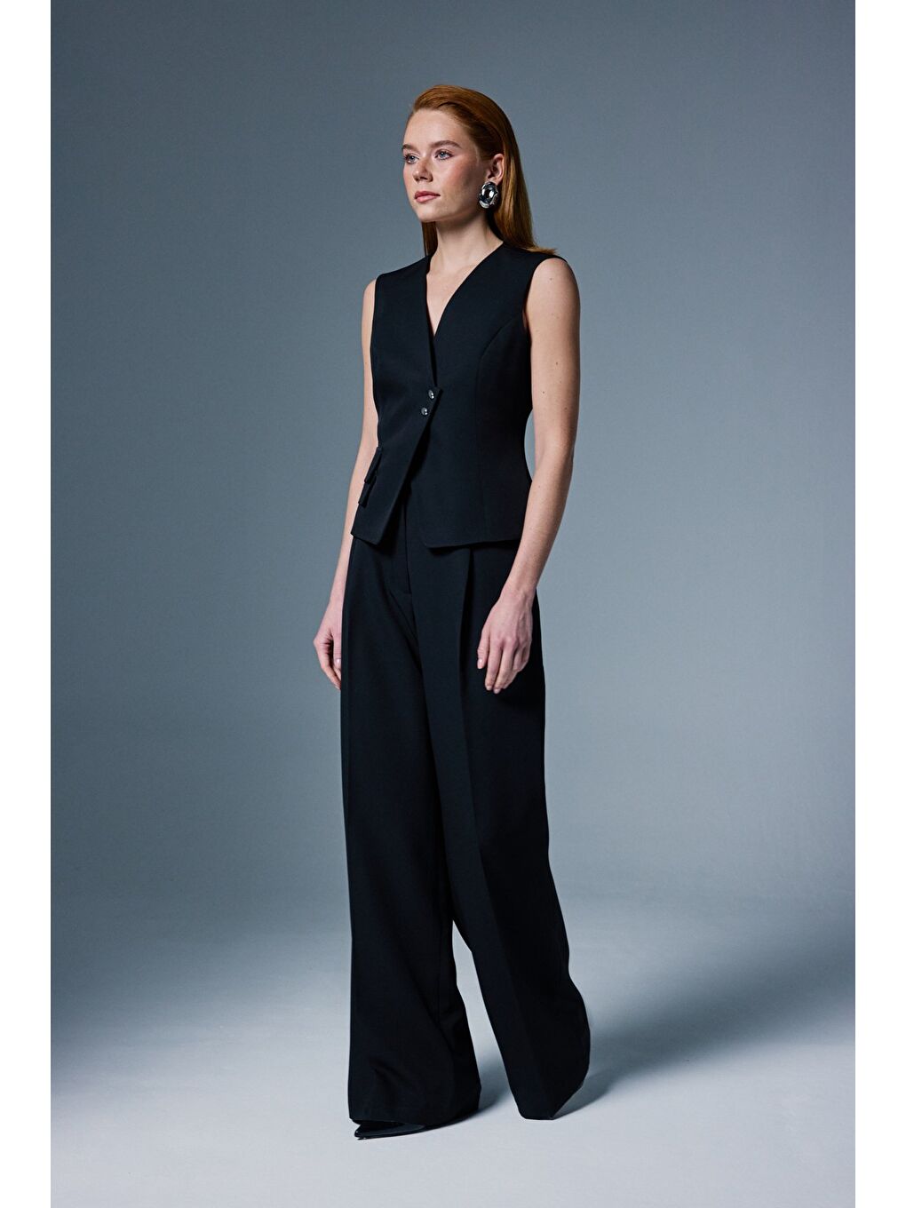 Sofia Palazzo Pantolon - Siyah-1