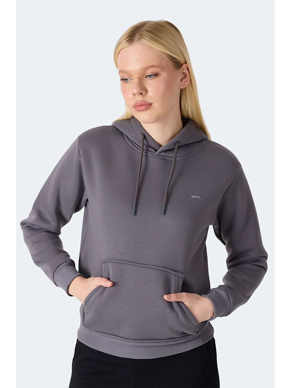 MISTY I Kadın Kapüşonlu Gri Sweatshırt-2