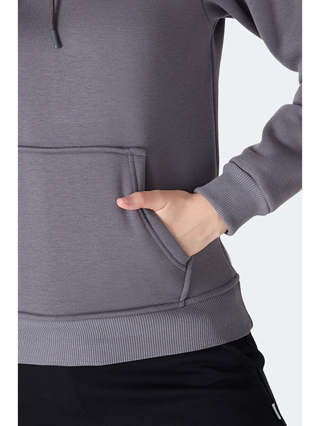 MISTY I Kadın Kapüşonlu Gri Sweatshırt-4