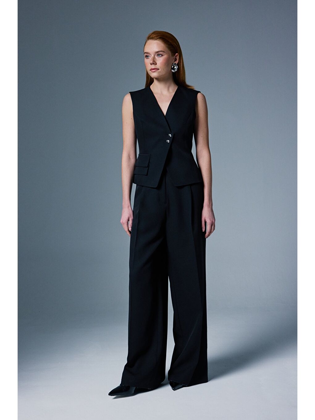 Sofia Palazzo Pantolon - Siyah-3