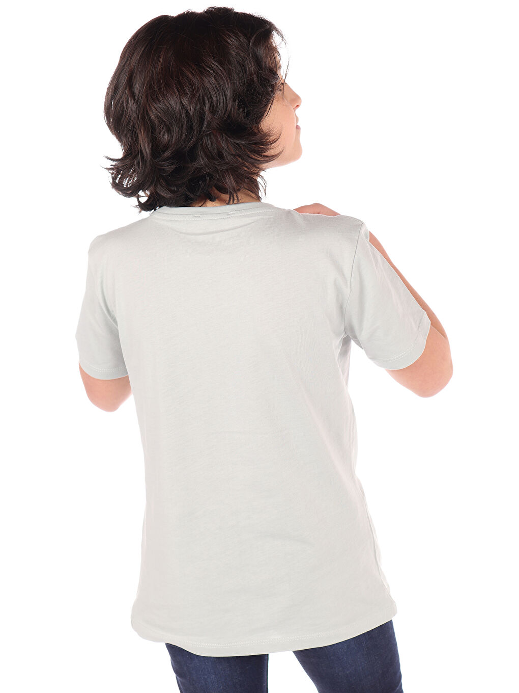 Gri Erkek Çocuk Baskılı Tişört-1