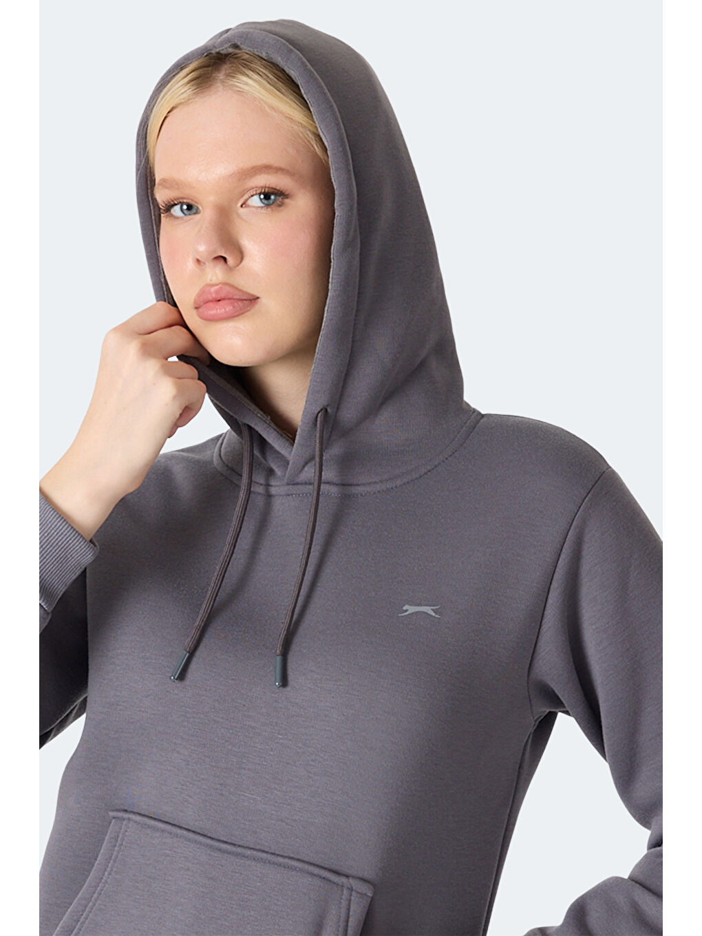 MISTY I Kadın Kapüşonlu Gri Sweatshırt-5