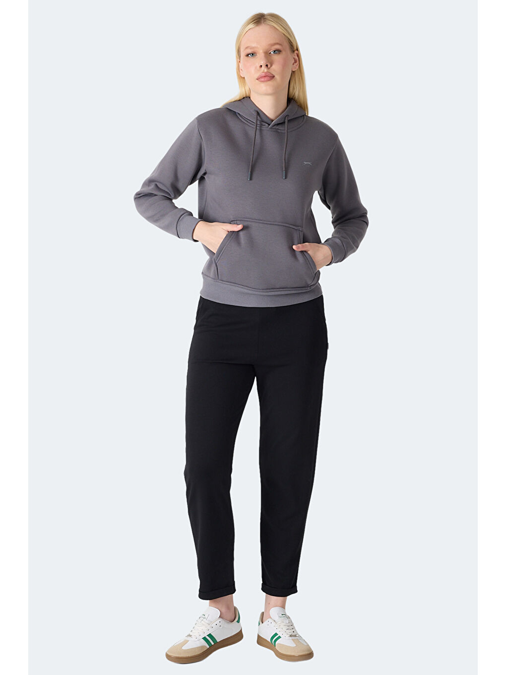 MISTY I Kadın Kapüşonlu Gri Sweatshırt-6