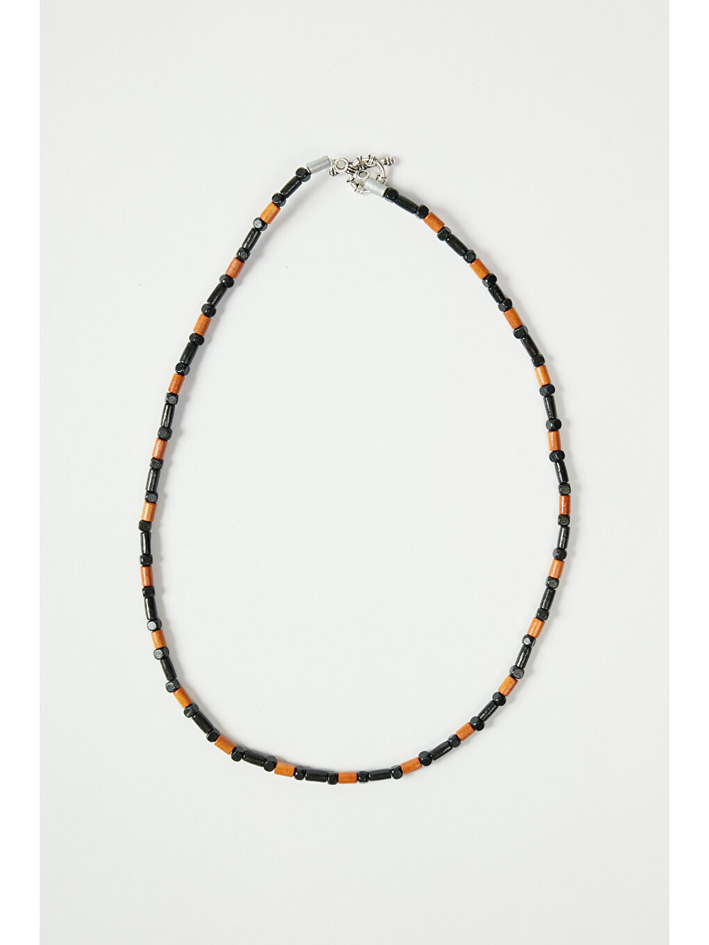 Erkek Siyah-Kahverengi Desenli Ahşap Kolye