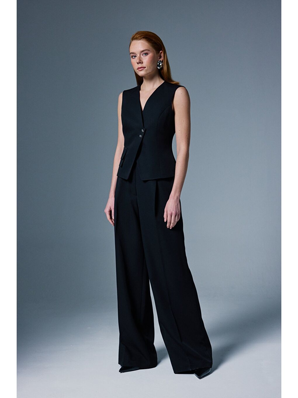 Sofia Palazzo Pantolon - Siyah-4