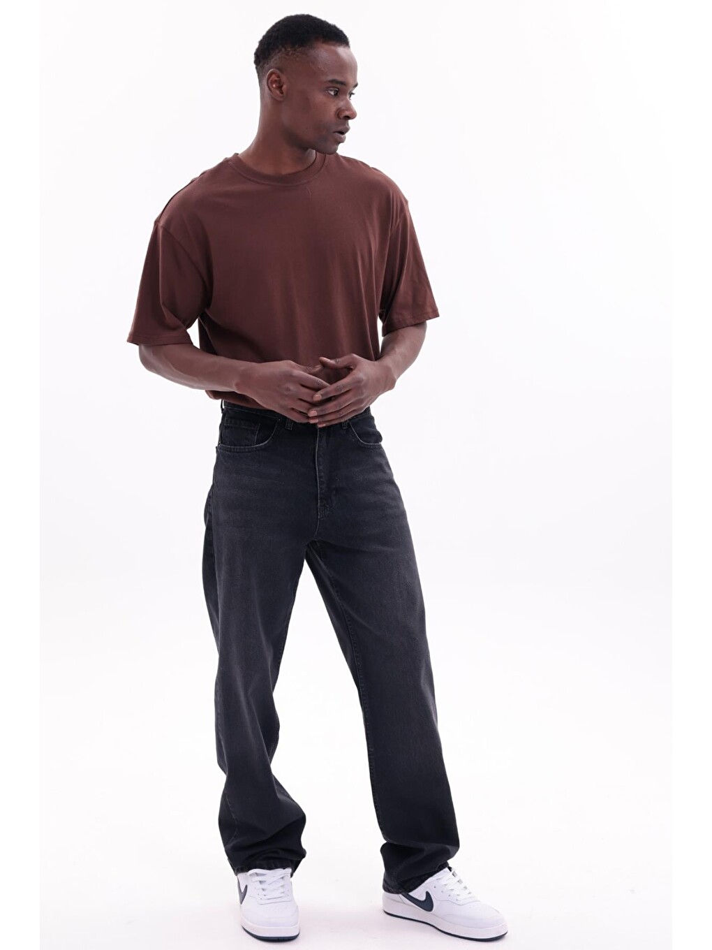 Siyah Erkek Baggy Bol Kesim Jean Pantolon-2