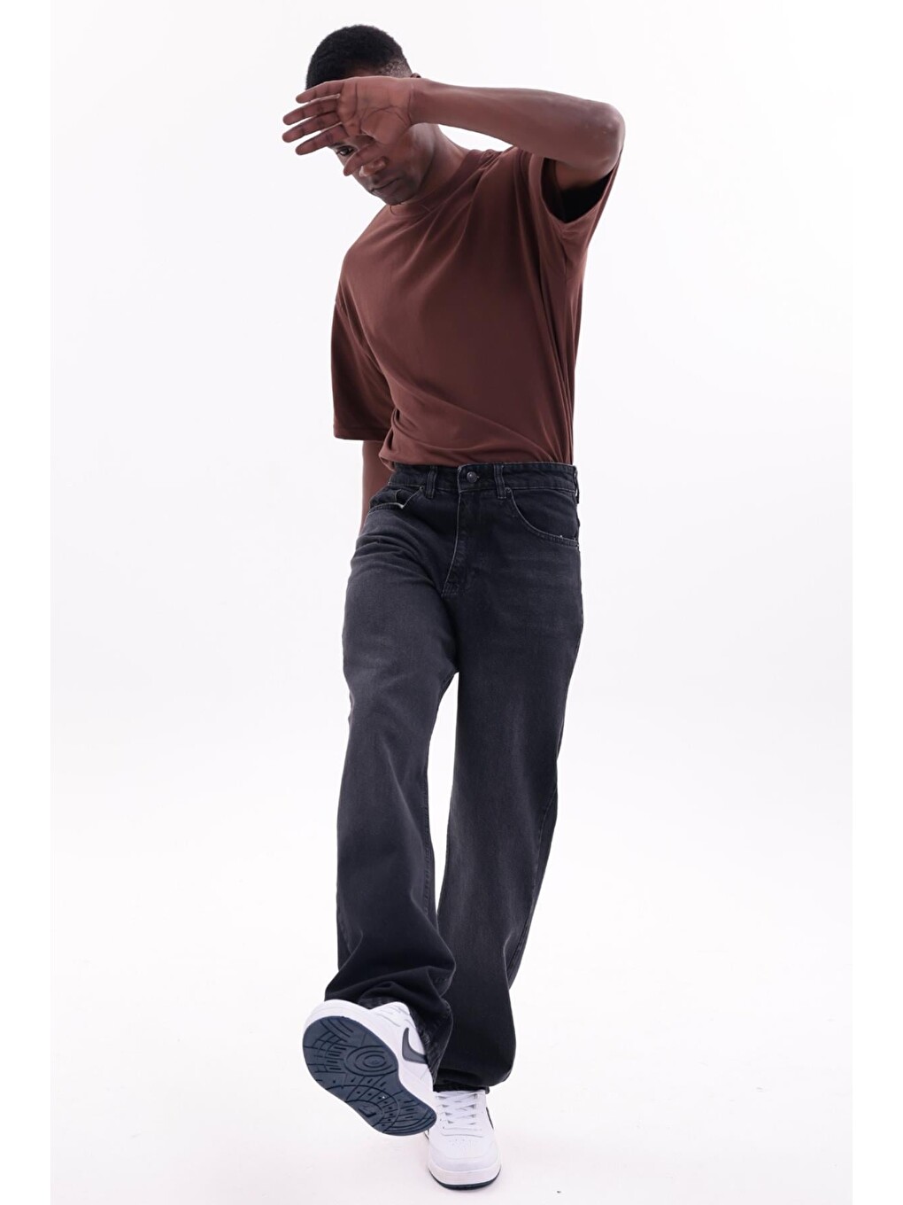 Siyah Erkek Baggy Bol Kesim Jean Pantolon-4