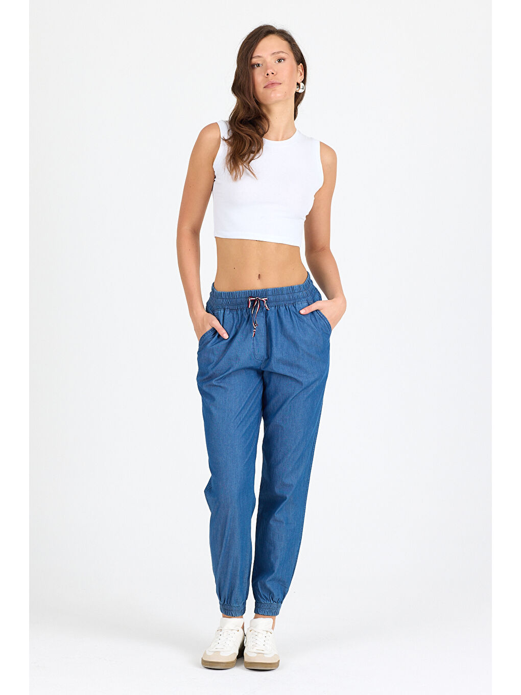 Mavi Paça Lastikli Tensell Pantolon 5550-3