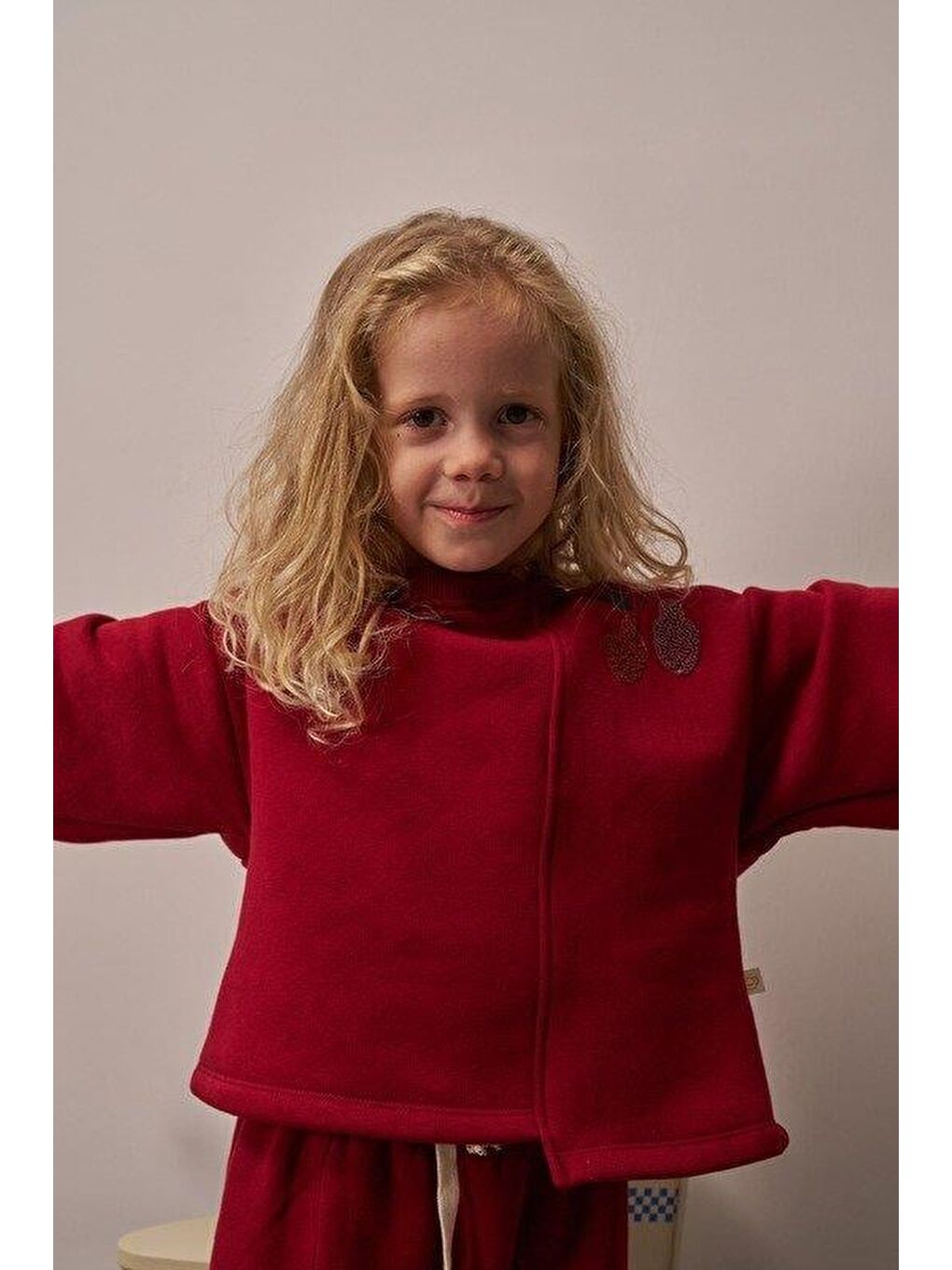 Bordo Omuz Nakışlı Asimetrik Detaylı Alt Üst Takım-1