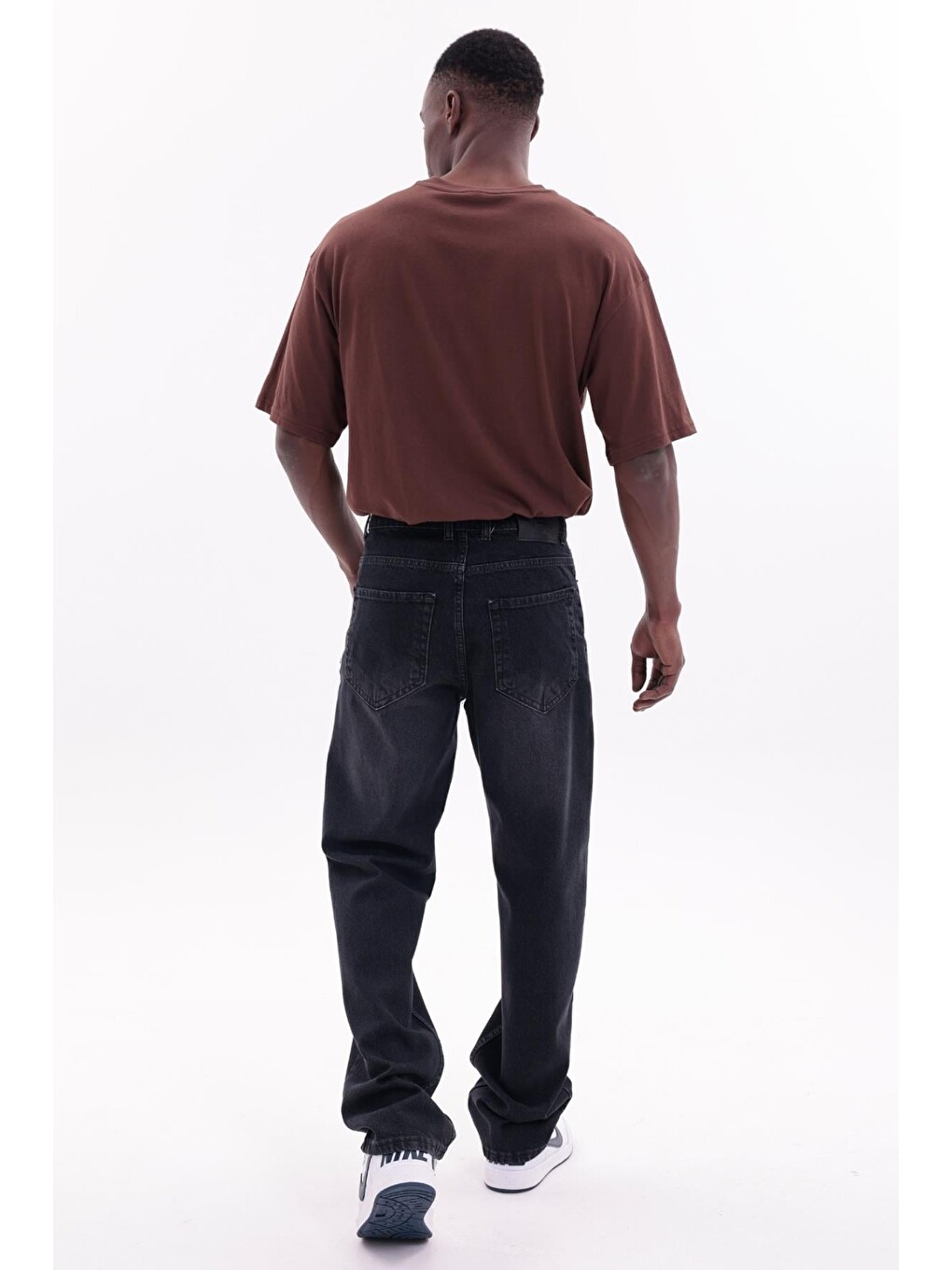 Siyah Erkek Baggy Bol Kesim Jean Pantolon-6