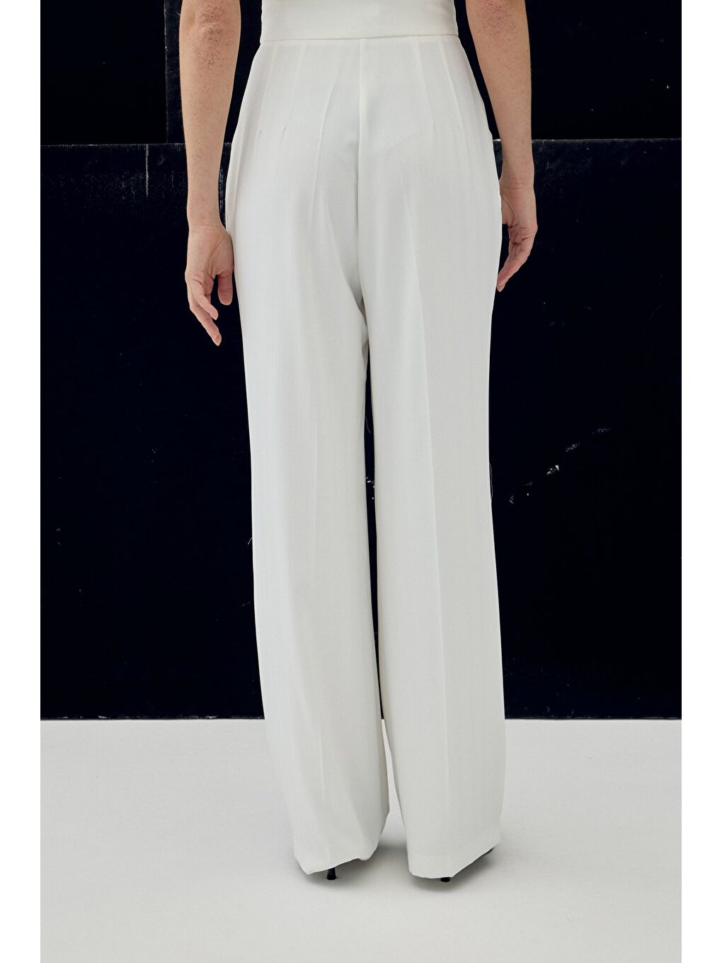 Anna Çizgili Pantolon - Ekru-6