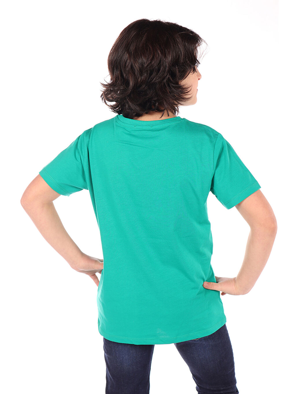 Yeşil Erkek Çocuk Baskılı Tişört-1