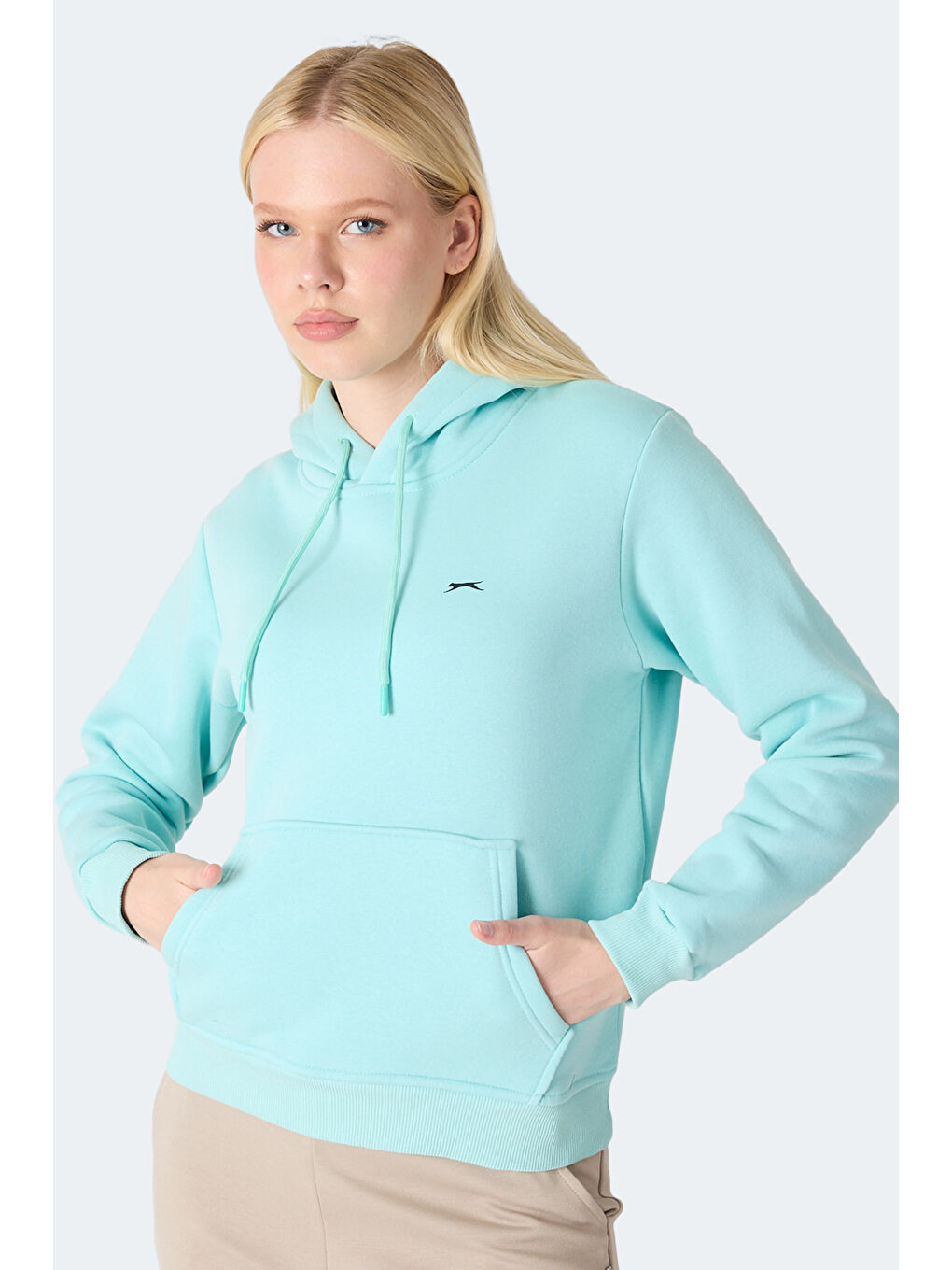 MISTY I Kadın Kapüşonlu Turkuaz Sweatshırt-4