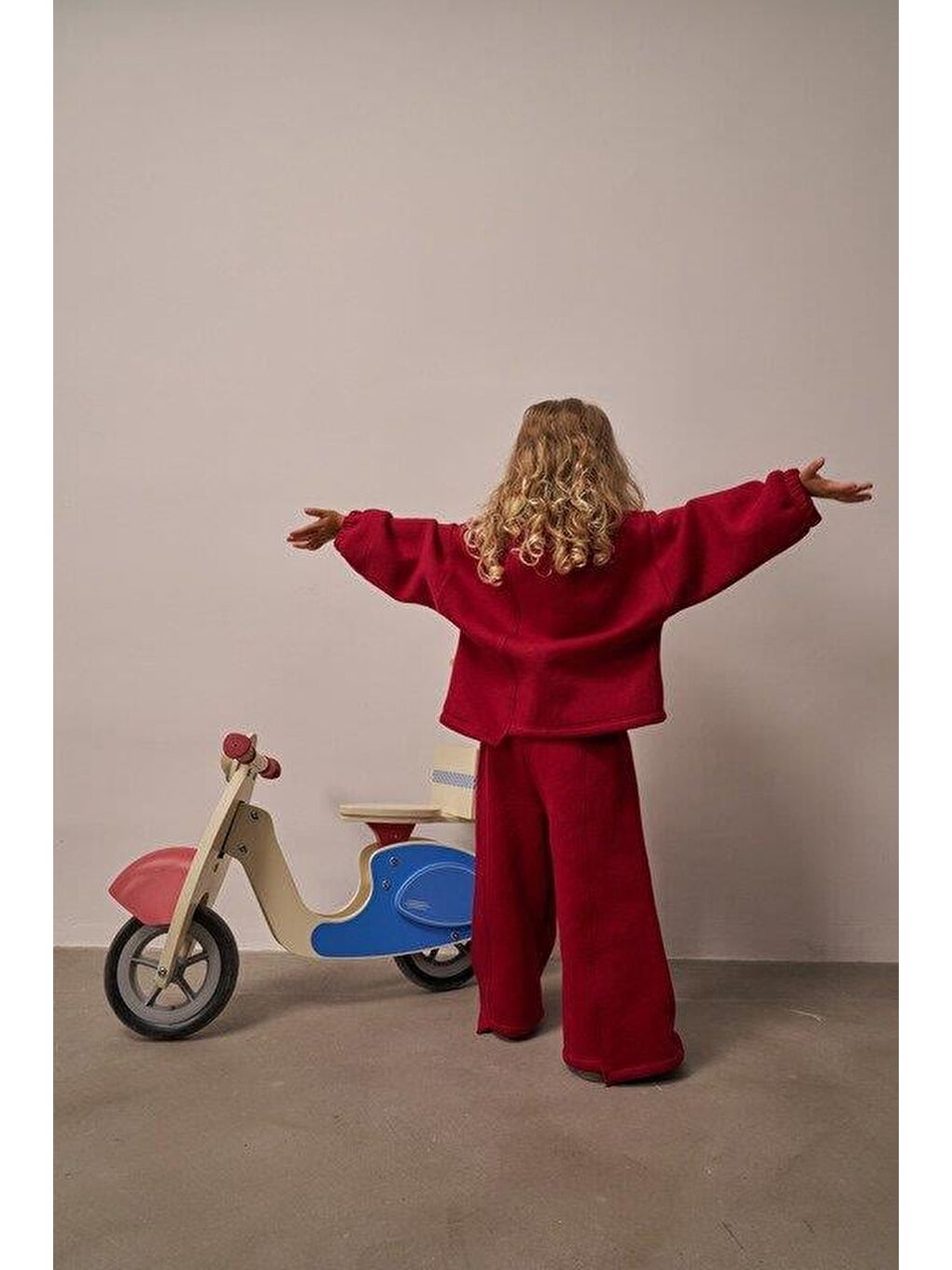 Bordo Omuz Nakışlı Asimetrik Detaylı Alt Üst Takım-5