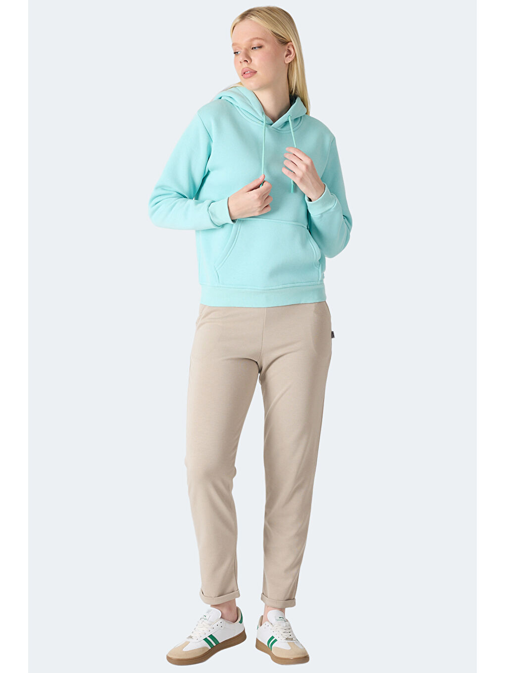 MISTY I Kadın Kapüşonlu Turkuaz Sweatshırt-6