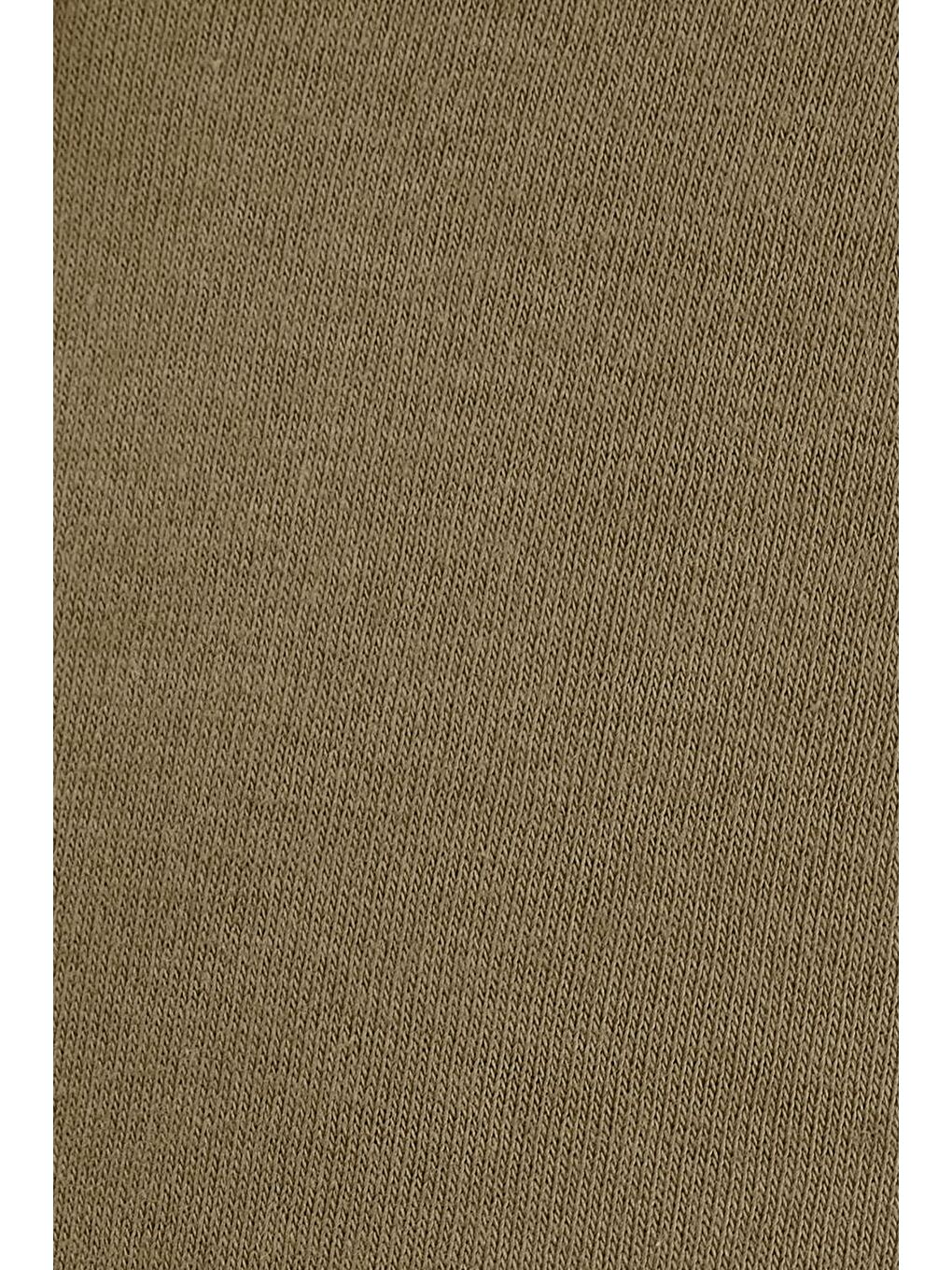 Unisex Relax Fit Rahat Kesim Pamuklu İçi Polarlı Yarım Fermuarlı Haki Dik Yaka Sweatshirt-5