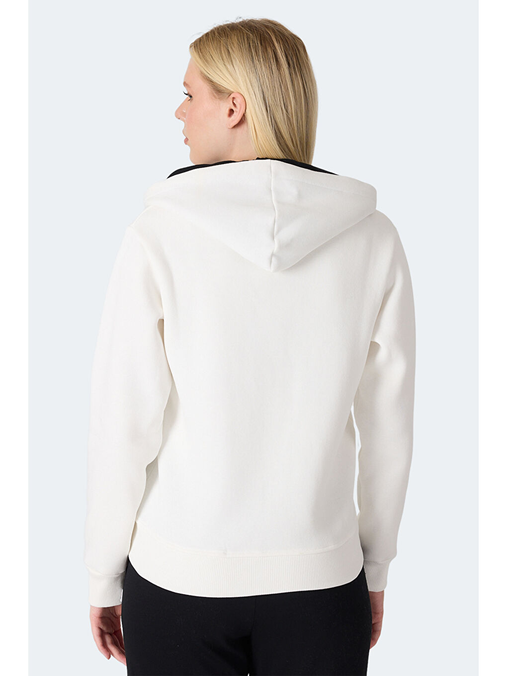 MILIO I Kadın Fermuarlı Kapüşonlu Cepli Ekru Sweatshırt-2
