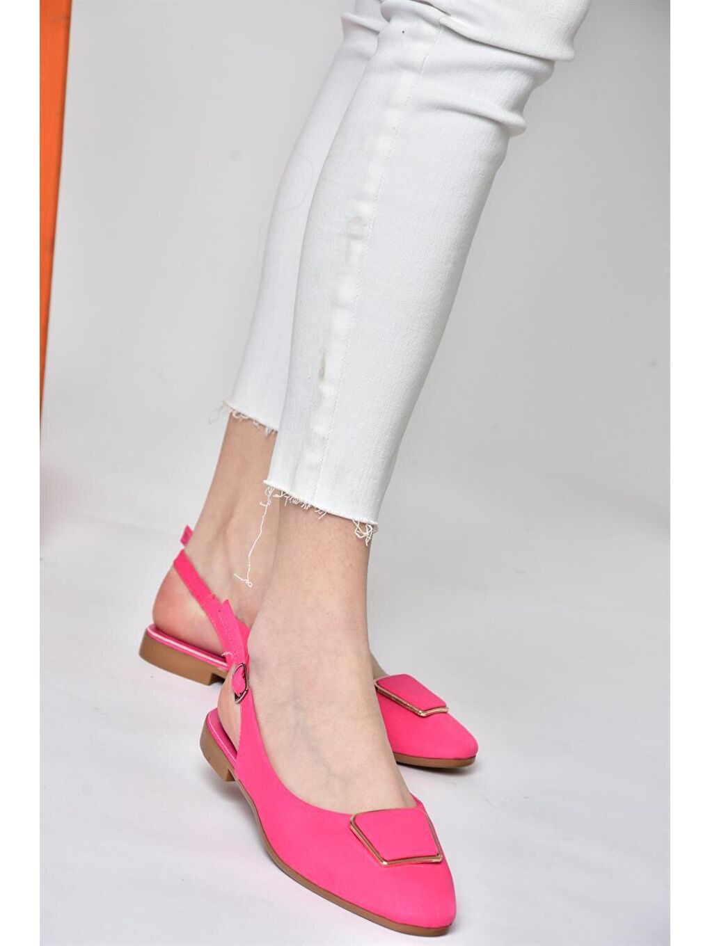 P250008004 Fuşya Kumaş Tokalı Günlük Kadın Babet-1